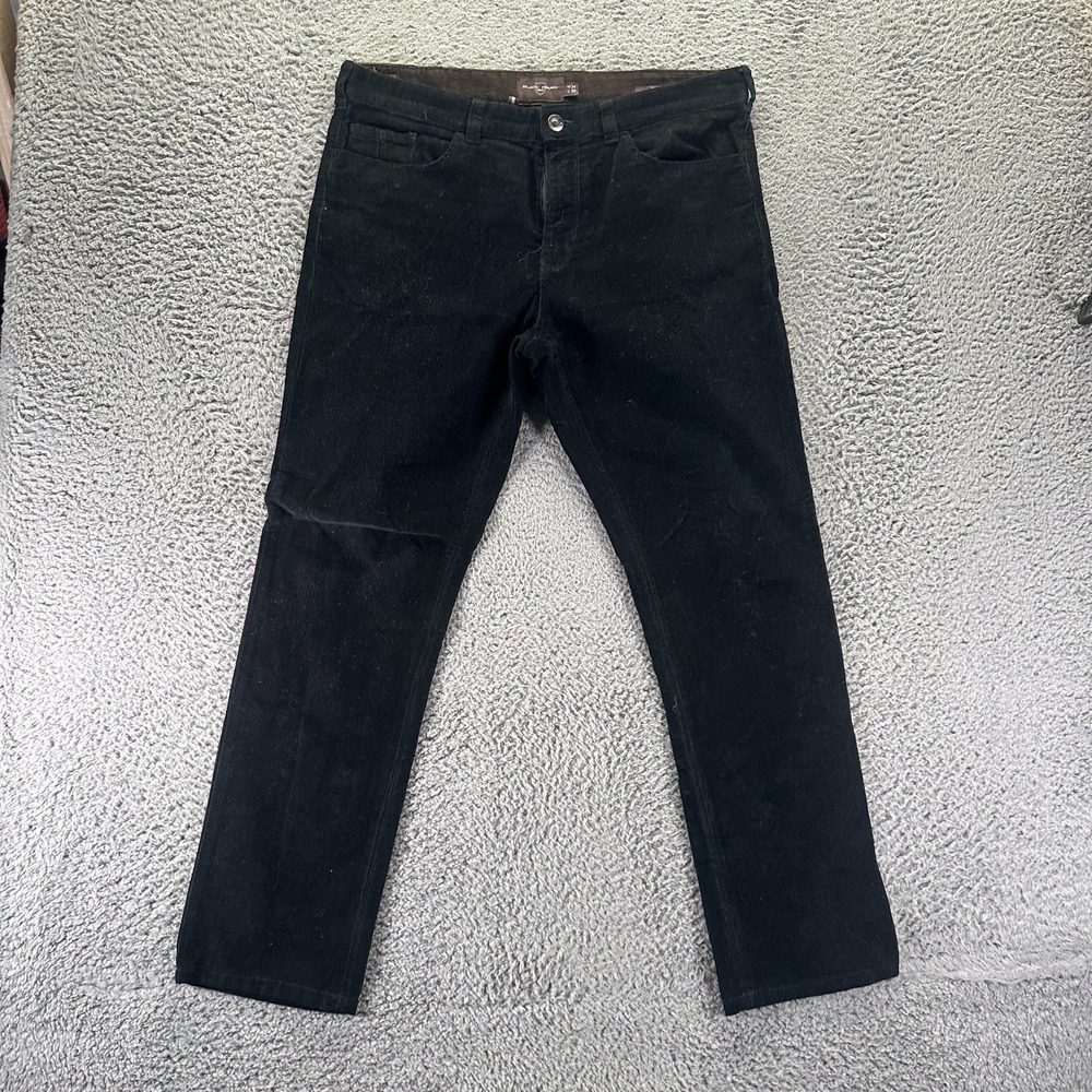 Black Brown Pant Mens 36x31 Blue Cotton Corduroy Chino Straight Business Office